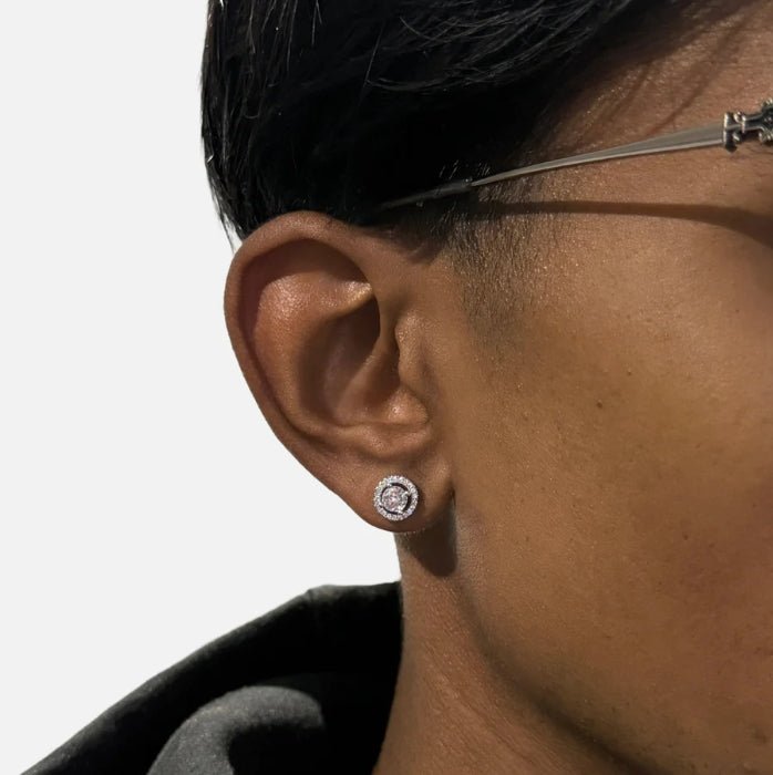Iced Circle Studs Earrings - S925 - LovessLuxuryLovessLuxury43183850-SilverySilver