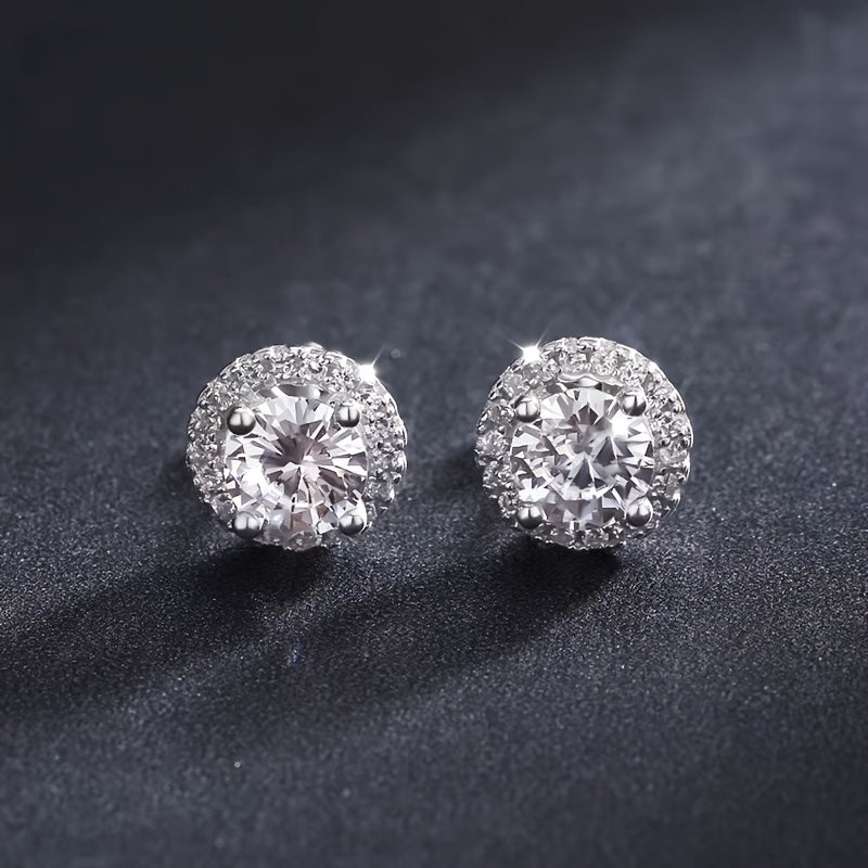 Iced Circle Studs Earrings - S925 - LovessLuxuryLovessLuxury43183850-SilverySilver